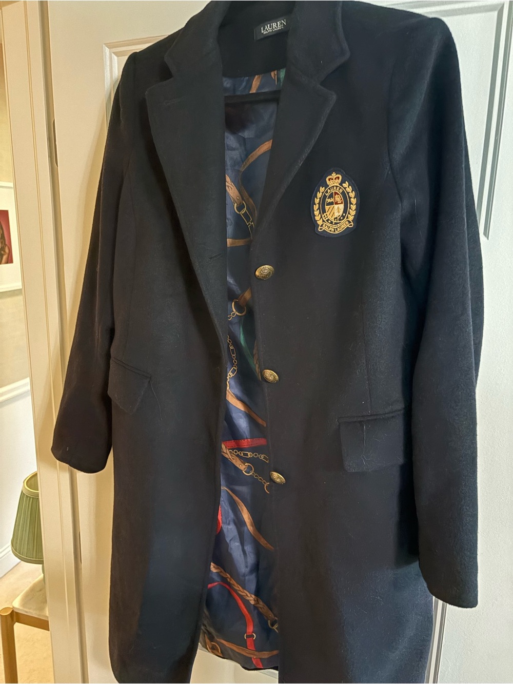 Lauren Ralph Lauren  Navy Crest Wool Coat